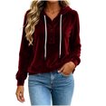 thumbnail image 5 of MLCDZ Womens Velour Hoodies Casual Loose Fit Button Hooded Long Sleeves Drawstring Sweatshirt Lightweight Breathable Golf Camping Pullovers, 5 of 9