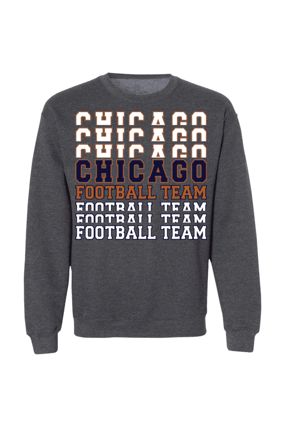 Chicago Football Team Stacked Crewneck Sweatshirt