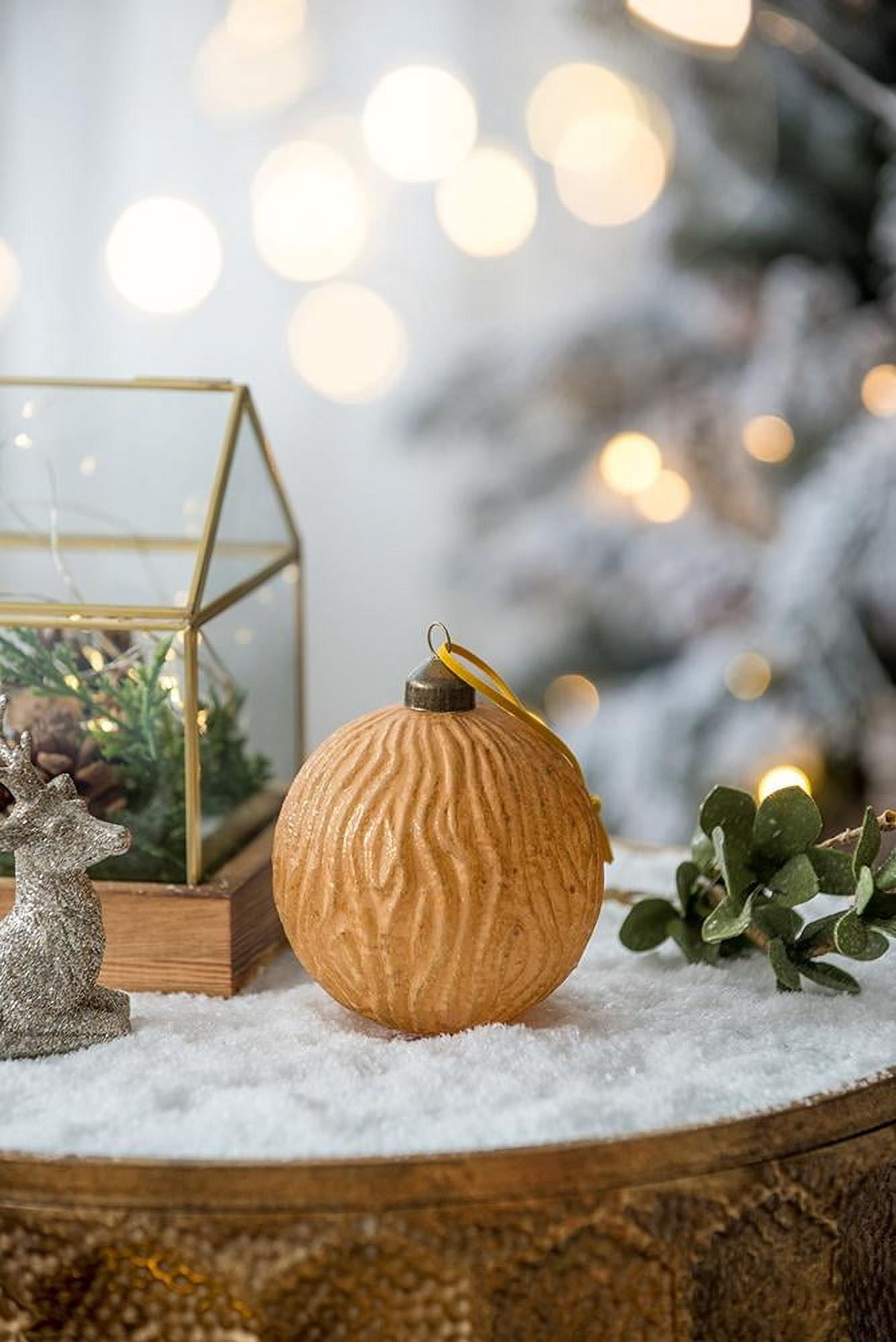 Set of 6 Glass Christmas Ball Ornaments with Glitter and Painting Design by Riccardo Tree Decor