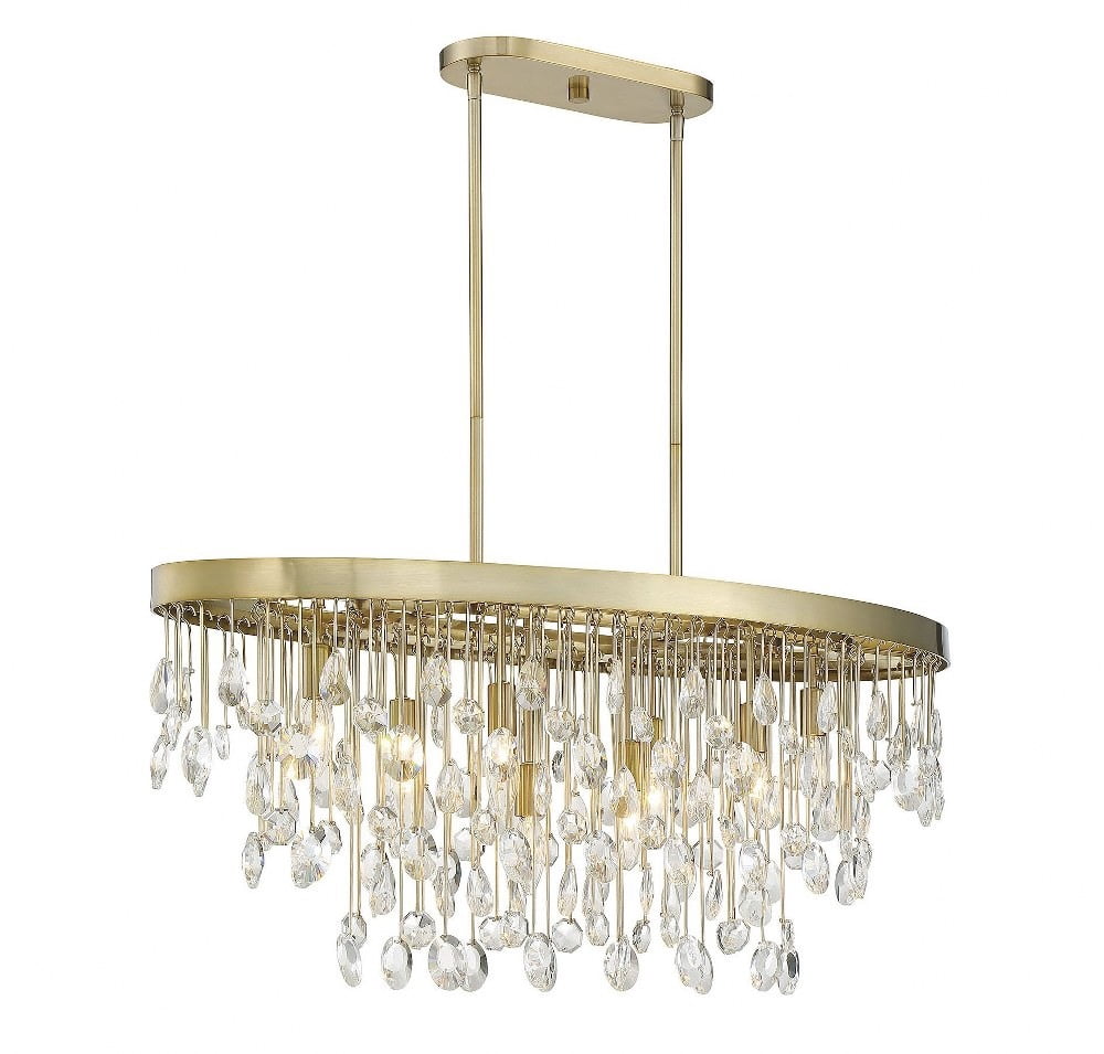Glam Eight Light Chandelier in Noble Brass Finish Bailey Street Home 159-Bel-4167441
