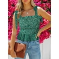 thumbnail image 5 of Asyoly Womens Summer Casual Square Neck Tank Top Sleeveless Smocked Blouses Floral Tops For Wome, 5 of 7