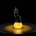thumbnail image 6 of Halloween Black Cat Pumpkin Lamp, Light Up Resin Cat Statue, Indoor Outdoor Tabletop Decor for Porch Mantel Patio Party Halloween Display, 6 of 6
