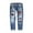 Blue, variant on yievot Womens Jeans Casual Ripped Stretch Cute Printed Pants Slim Plaid Patch Loose Skinny Denim Jeans with Pockets