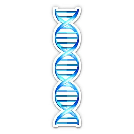 DNA Strand Double Helix Science Gemone - 3" Vinyl Sticker - For Car Laptop I-Pad Phone Helmet Hard Hat - Waterproof Decal