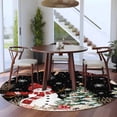 thumbnail image 3 of Round Rug 5Ft Washable Non-Slip, Black Christmas Circle Area Rugs for Living Room Bedroom, Snowman Xmas Tree Coastal Snowflake Starfish Indoor Floor Mats Carpet Runner for Home Decor Aesthetic, 3 of 8