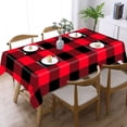 thumbnail image 3 of Classic Lumberjack Plaid Rectangular Tablecloth 60"x120" with Lace Edge, Washable Durable Table Cover for Dining, Indoor Outdoor Home Restaurant Decor, 3 of 5