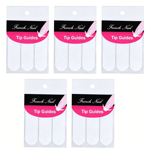 RAGUPEL 5 Sheets 240 Pcs White French Manicure Nail Art Stickers Strips,Guide Moon Shape Design Self-Adhesive Nail Tips for Manicure Decoration Diy Tools