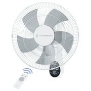 TaoTronics 16“ Wall Mount Fan 5 Blades 5 Speeds Electric Fan with Remote Control, Timer and Adjustable Tilt, White