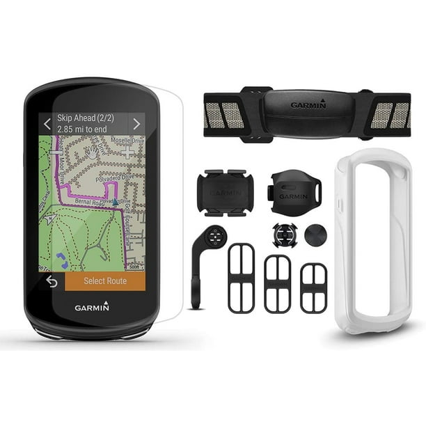 Garmin Edge Plus Bundle) GPS Bike Computer Bundle | +HRM-Dual, Cadence & Speed Protective Silicone Case (White) & HD Tempered Glass Screen Protectors (2-Pack) - Walmart.com