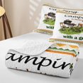 thumbnail image 4 of Erosebridal Cartoon Camping Quilt King for Boys Girls, Outdoor Grill Print King Coverlet Set, Green White, 3 Pieces, 4 of 7