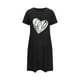 thumbnail image 4 of Camisón corto extragrande para mujer, estampado, cuello redondo y manga corta, de poliéster., 4 of 4