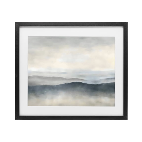 Stupell Industries Muted Horizon Serenity Black Framed Print Under Glass, design by Riley B