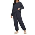 thumbnail image 2 of BILIKEYU Women's Fleece Comfortable Lounging Warm Sleepwear, Two Piece Sets for Women, Pajamas for Women Set, Cute Womens Fall Pajamas, 2 of 4