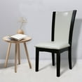 thumbnail image 2 of Benzara BM194407 Wooden Side Chair with Faux Leather Padded Seating, White & Black - 42 x 19 x 20 in. - Set of 2, 2 of 2