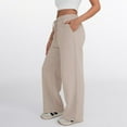 thumbnail image 5 of Women's Wide Leg Sports Pants High Waist Loose Casual Pants Drawstring Flared Jogging Pants with Pockets, 5 of 17