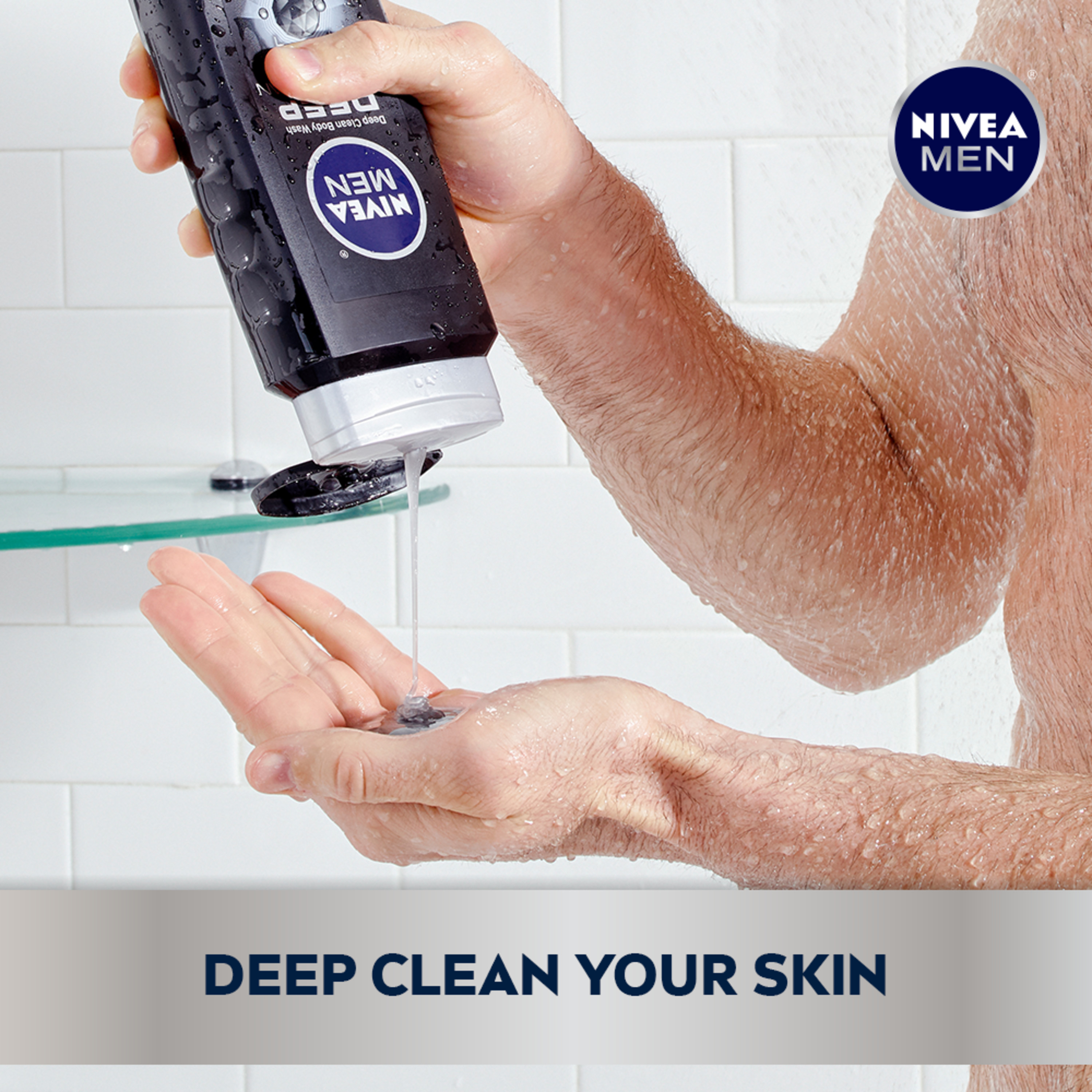 NIVEA MEN DEEP Active Clean Charcoal Body Wash, 16.9 Fl Oz Bottle - image 2 of 6