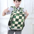 thumbnail image 6 of FORMRS School Backpack 17" Student Travel Bag with Laptop Compartment, Green and White Plaid Pattern, 6 of 7