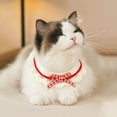 thumbnail image 5 of Hand-Knitted Cat Collar with Charming Button Design and Adorable Bow Decoration - Soft, Comfortable, and Stylish Feline Necklace, 5 of 9