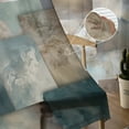 thumbnail image 5 of Blue Brown Geometric Semi Sheer Curtains 108 Inch Length 2 Panels Set, Modern Ombre Abstract Art Sheer Kitchen Curtain Privacy Voile Window Curtain for Living Room Bedroom Rod Pocket Drapes, 5 of 7