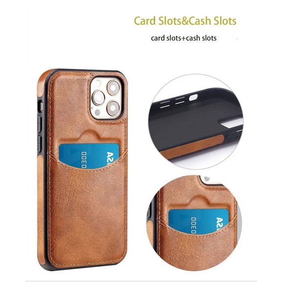 Wallet Credit Card Slot Back Cover For IPhone 15 Luxury PU Leather Case