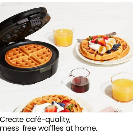 Chefman Anti-Overflow 4 Slice Belgian Waffle Maker - Black