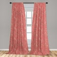 thumbnail image 5 of Ambesonne Coral Curtains, Leaves Twigs Botanical, Pair of 28"x95", Coral Peach Black, 5 of 5