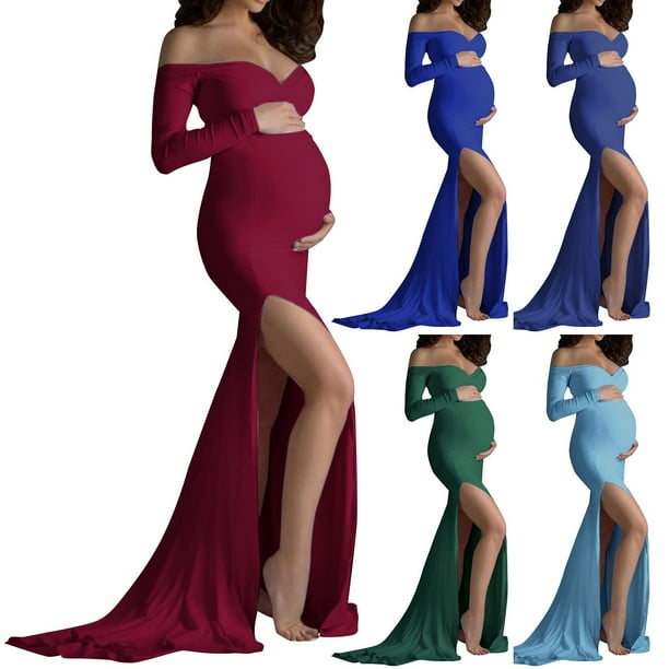 Vedolay Plus Size Maternity Dresses Women Boho Maxi Maternity Dress for  Photoshoot Long Pink and Blue Pregnancy Dresses for Baby Shower Party  Formal Gown,Red XL - Walmart Business Supplies