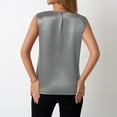 thumbnail image 5 of Women's Satin Tank Top, V Neck Casual Camisole Sleeveless Blouse for Summer Basic Wear and Layering,Gray,XL, 5 of 6
