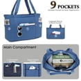 thumbnail image 4 of Fammart Large Canvas Tote Bag for Women with Zipper & Compartments, Crossbody Laptop Bags for Work College Travel-Sky Blue, 4 of 7