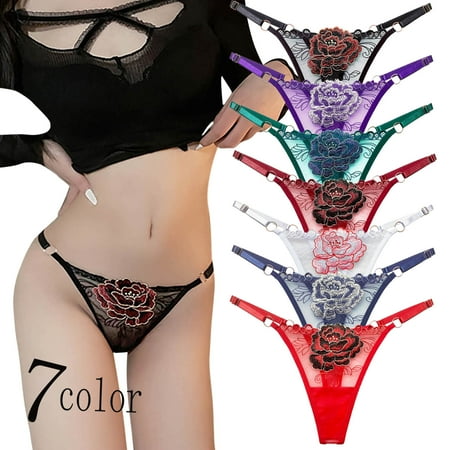 

Ovzne Lace Bras Lace Bralettes For Women Women 7Pc Combination Transparent Lace Sexy Hollow Panties Seamless Underwear Low Waist Perspective Lace Thong Panties T Shirt Bras For Women