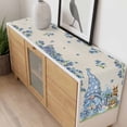 thumbnail image 4 of Easter Table Runner - 72 Inch Long, Kitchen Dining Table Runner Dresser Scarves, Farmhouse Retro Spring Rabbits Gnomes Blue Flowers Farmhouse Decor for Coffee Tables Wedding Party Banquet, 4 of 8
