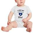 thumbnail image 2 of I Love My Chamorro Guam Dad Heart Flag Cute Baby Clothes For Boy Girl (White, 3-6 Months), 2 of 5