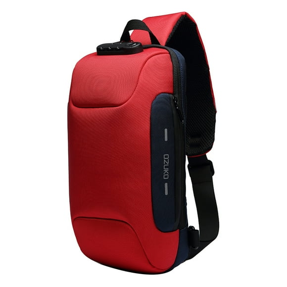 Mochila de hombro Bolso al aire libre para hombres Bolso bandolera Oxford resistente al agua Bolsa de pecho antirrobo a la moda