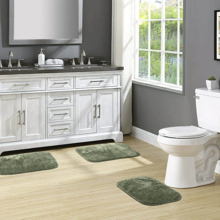 Herrnalise Home Decor on Clearance and Sale 3pcs/set Bathroom Pedestal Rug  + Lid