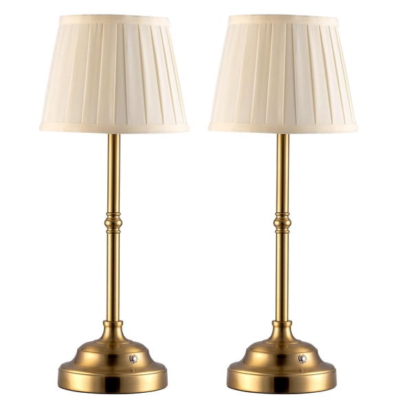Lámpara de mesa LED inalámbrica KDG, juego de 2 unidades con batería de 4000 mAh, color bronce