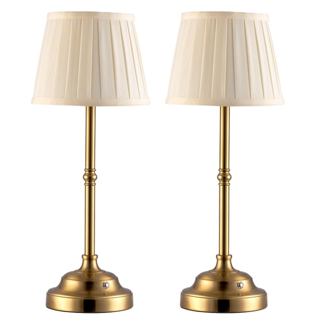 Lámpara de mesa LED inalámbrica KDG, juego de 2 unidades con batería de 4000 mAh, color bronce