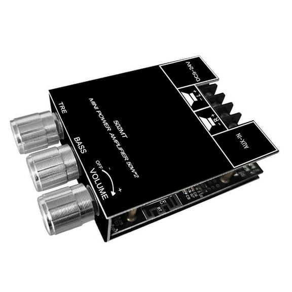 -502MT Bluetooth 5.0 Subwoofer Amplifier Board 2.0 Channel High Power Audio Stereo Amplifier Board 2X50W Bass AMP,1 * Bluetooth Audio Amplifier Modules,Black