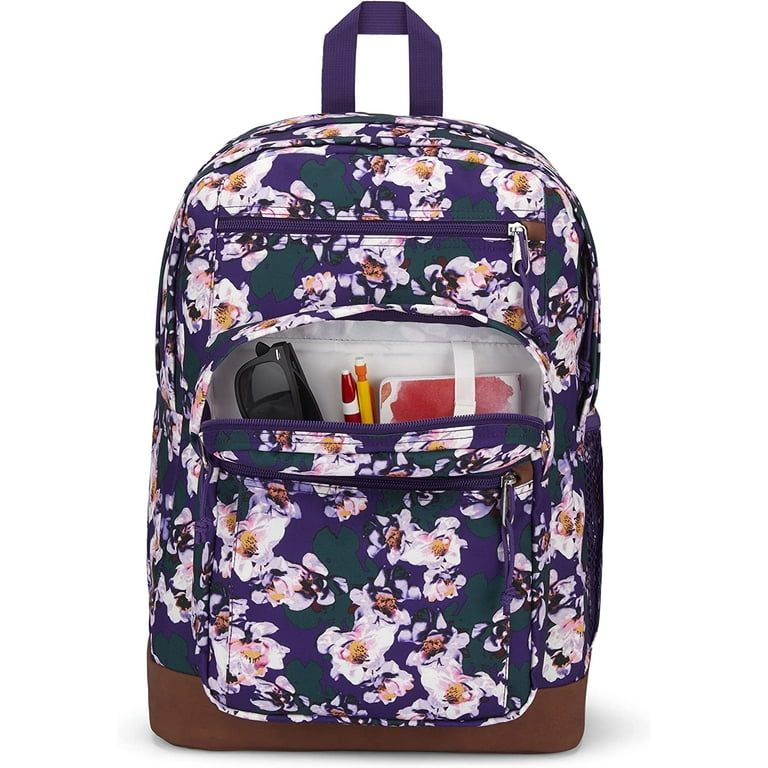 JanSport Cool Student 15-Inch Laptop Backpack - Classic School Bag, One Size,  Purple Petals 
