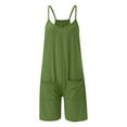 thumbnail image 3 of Baqcunre Jumpsuits for Women Womens Summer Casual Sleeveless Rompers Loose Spaghetti Strap Shorts Jumpsuit with Pockets Jumpsuits for Women Dressy One Piece Jumpsuits for Women, 3 of 4