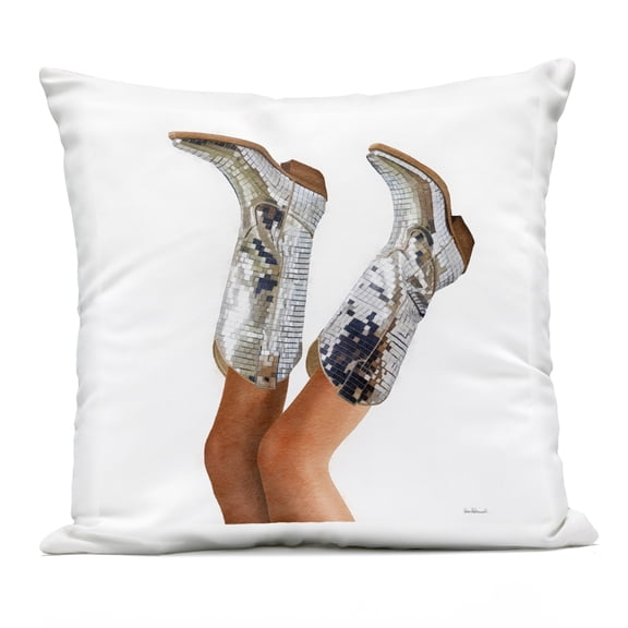 Stupell Industries Glitzy Glam Cowgirl Boots Design by Amanda Greenwood Outdoor Printed Pillow