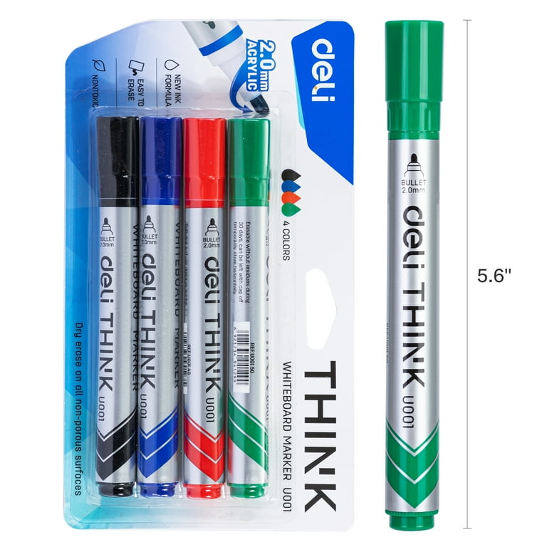 Avery® Wet Erase Markers, Fine Tip Markers, Smudge-Free and Quick-Drying,  Black, Water-Erasable Markers for Planner Dashboards, Whiteboards and More,  3-Pack (24533)