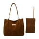 thumbnail image 2 of Bolsa De Almacenamiento De Poliéster Conjunto de 2 bolsos de mano y carteras marrones para mujer, de gran capacidad, informales, para el trabajo y el trabajo. JASKFLY, 2 of 8