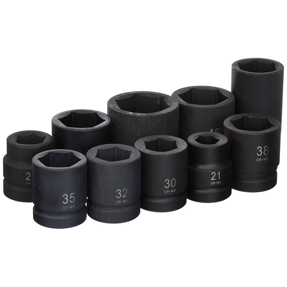 TruePower 10pc 1" Metric Heavy Duty Impact Socket Set by TruePower