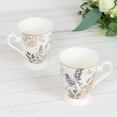 thumbnail image 6 of Efavormart 2 Pack Blush Floral Design Porcelain Coffee Mugs With Gift Box and Satin Ribbon Handle, Bridal Shower Gift Set, 6 of 11