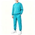 thumbnail image 2 of NAISIBABY Boys Sweatshirt Outfit Sets, Lightweight Print Crew-Neck Long-Sleeve Pullover + Jogger Pants 2PC Fall Set Sky Blue Size1, 2 of 5