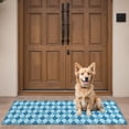 thumbnail image 4 of Blue White Checkerboard Checkered Pattern Door Rugs,Washable Non Slip Door Mats Indoor,Decorative Door Mats,Entry Mat Indoor for Entrance,Bedroom,Kitchen,Bathroom,16"x47", 4 of 6