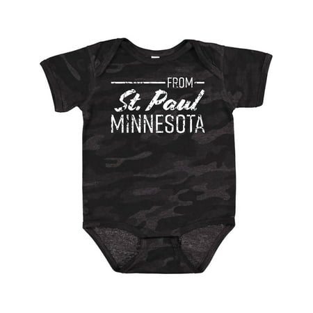 

Inktastic From St. Paul Minnesota in White Distressed Text Gift Baby Boy or Baby Girl Bodysuit