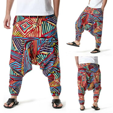 Tribe Azure 100% Cotton Harem Pants Colorful Summer Hippie Yoga Boho ...