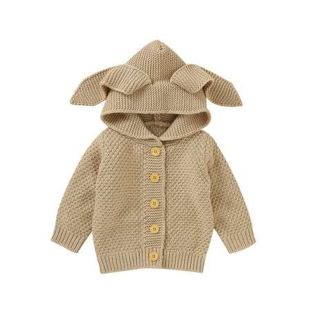 

Verugu Toddler Baby Girls Boys Winter Coat Thicken Warm Jackets Baby Hooded Snow Outwear Coat Kids Winter Jacket Warm Coat Knit Outwear Hooded Sweater Khaki 18-24 Months