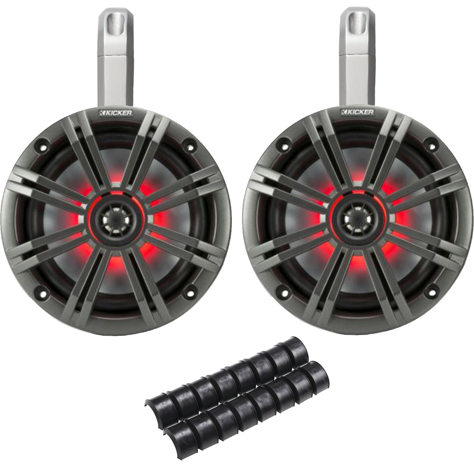 Kicker PowerSports White Weatherproof Tower Enclosures 6.5" Charcoal